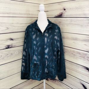 AMI Blue Snakeskin Print Full Zip Jacket XL